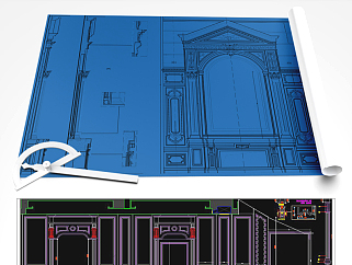 原创欧式别墅CAD石材展厅CAD-版权可商用3D模型