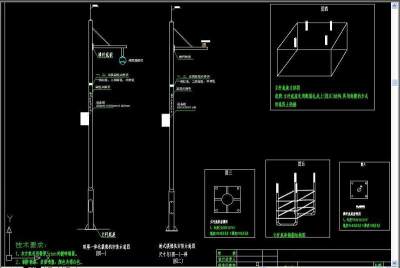 原创监控立杆CAD-版权可商用3D模型