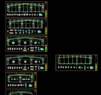 原创某钢结构厂房CAD施工图3D模型
