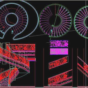 原创旋转楼梯CAD-版权可商用3D模型