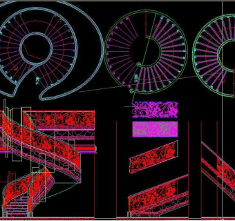 原创旋转楼梯CAD-版权可商用3D模型