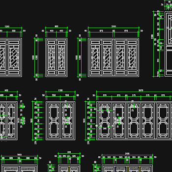 原创古建筑木质门窗立面图CAD-版权可商用3D模型