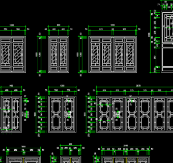 原创古建筑木质门窗立面图CAD-版权可商用3D模型