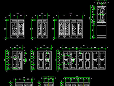 原创古建筑木质门窗立面图CAD-版权可商用3D模型