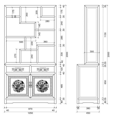 原创中式古典仿古设计书房CAD书架图纸-版权可商用3D模型