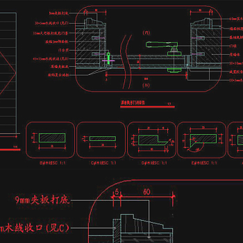 原创CAD隐形门施工图节点大样图剖面图门窗-版权可商用3D模型