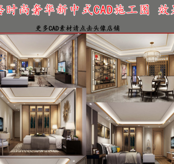 原创全套新中式CAD施工图效果图-版权可商用3D模型