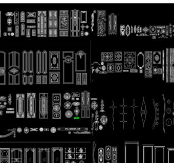原创门型套框花纹图案CAD图库-版权可商用3D模型