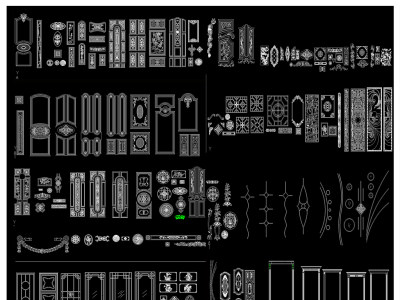 原创门型套框花纹图案CAD图库-版权可商用3D模型