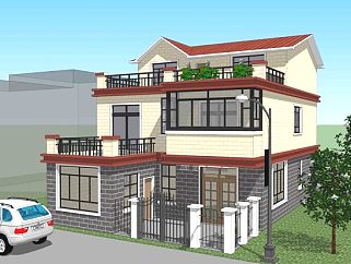 原创农村别墅CAD图纸-版权可商用3D模型