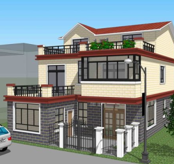 原创农村别墅CAD图纸-版权可商用3D模型