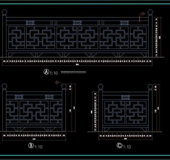 原创古建楼梯cad建筑图3D模型