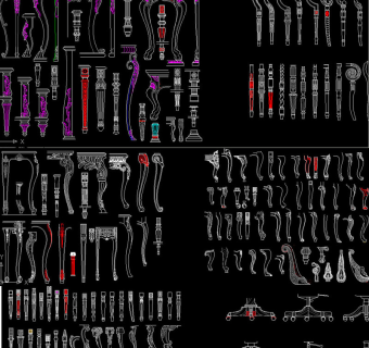 原创家具厂欧式桌腿素材cad图库-版权可商用3D模型