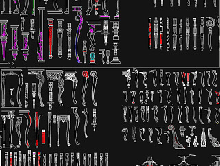 原创家具厂欧式桌腿素材cad图库-版权可商用3D模型