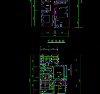 原创CAD家装施工图平面立面天花图节点大样图3D模型