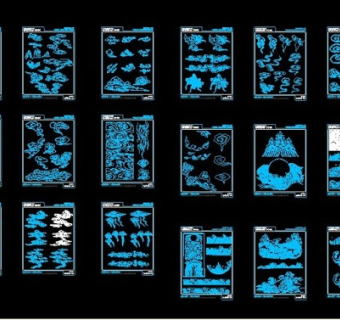 原创全套祥云CAD图纸浮雕cad图纸.-版权可商用3D模型