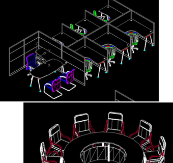 原创办公家具下单模型图库CAD-版权可商用3D模型