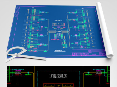 原创网络监控系统图模板（高层建筑）CAD弱电智能化-版权可商用3D模型