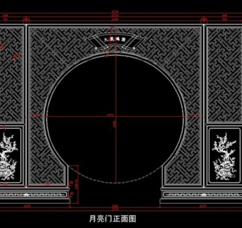 原创雕花万字纹月洞门-版权可商用3D模型