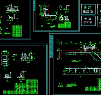 原创工厂废气处理CAD施工图3D模型