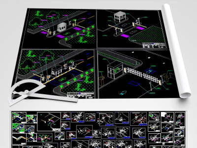 原创停车场出入口设备位置图-版权可商用3D模型