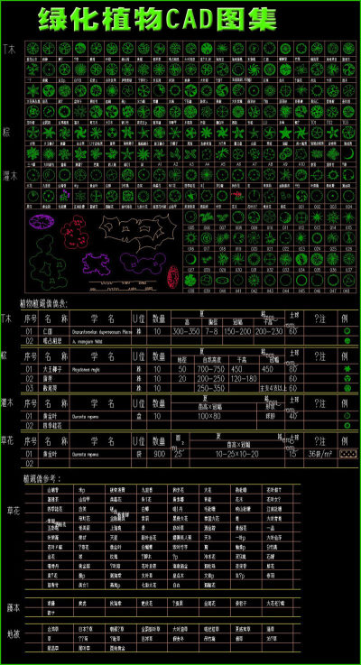 原创园林绿化植物CAD图集-版权可商用3D模型