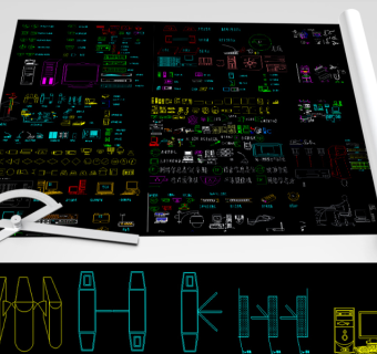 原创智能弱电安防监控CAD图集大全-版权可商用3D模型