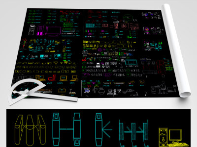 原创智能弱电安防监控CAD图集大全-版权可商用3D模型