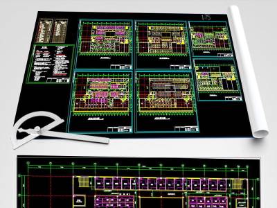 原创菜市场农贸市场CAD施工平面图3D模型