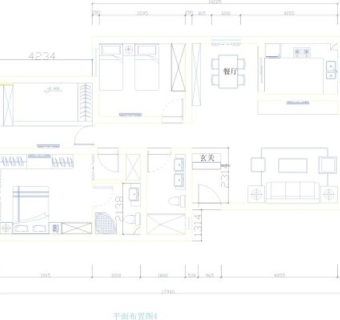 CAD室内平面图3D模型