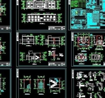 全套办公楼设计图（含设计总说明）图片3D模型