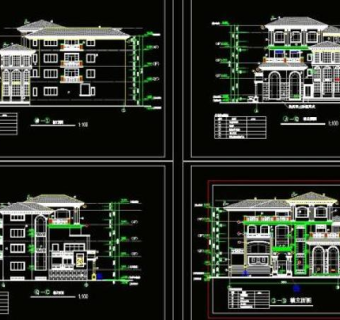 别墅外装修施工图图片3D模型