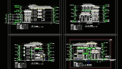 别墅外装修施工图图片3D模型