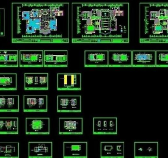 一套别墅cad图集图片3D模型