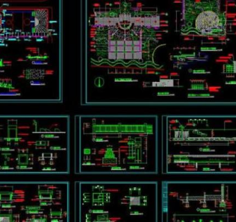 小区规划 某景观施工图图片3D模型