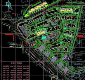 居住区cad平面规划图图片3D模型