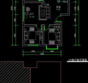 cad三室两厅平面图图片3D模型