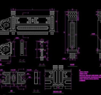 青石栏杆图片3D模型