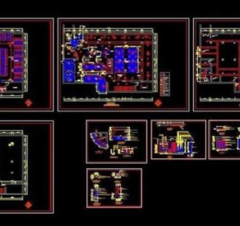 网吧设计装修施工图图片3D模型