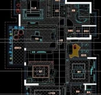 欧式室内家装施工图(全套)图片3D模型