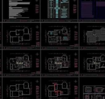 田园风格家装施工图图片3D模型