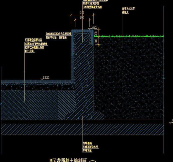 花园挡土墙剖面图片3D模型