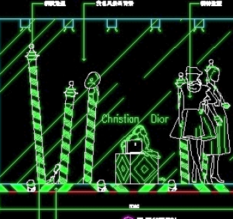 鞋帽店、服装店橱窗门面实例cad详图、装修施工图纸25例-783D模型