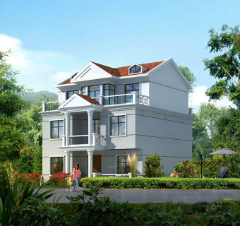 三层农村别墅建造3D模型