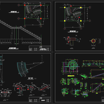 实用旋转楼梯全套图cad图纸3D模型