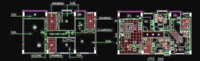 CAD房屋设计平面图3D模型