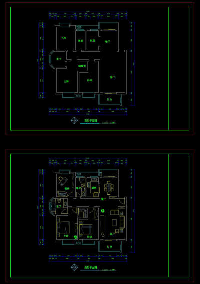 阳光城户型平面cad图纸素材3D模型