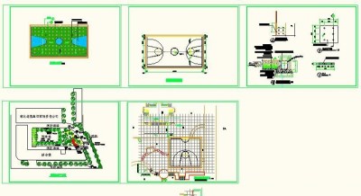 完整篮球场施工图3D模型