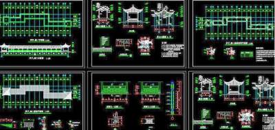 仿古建亭廊全套3D模型