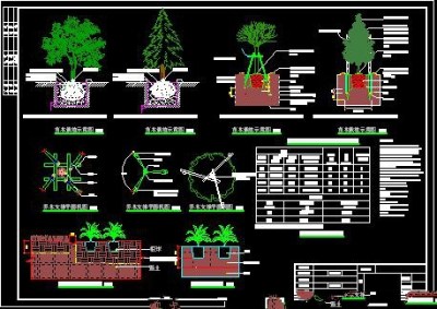 植物栽植技术施工图3D模型